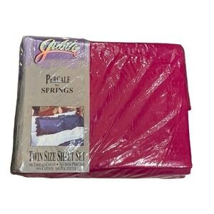 Jubilee Percale By Springs twin sheet Set Ruby